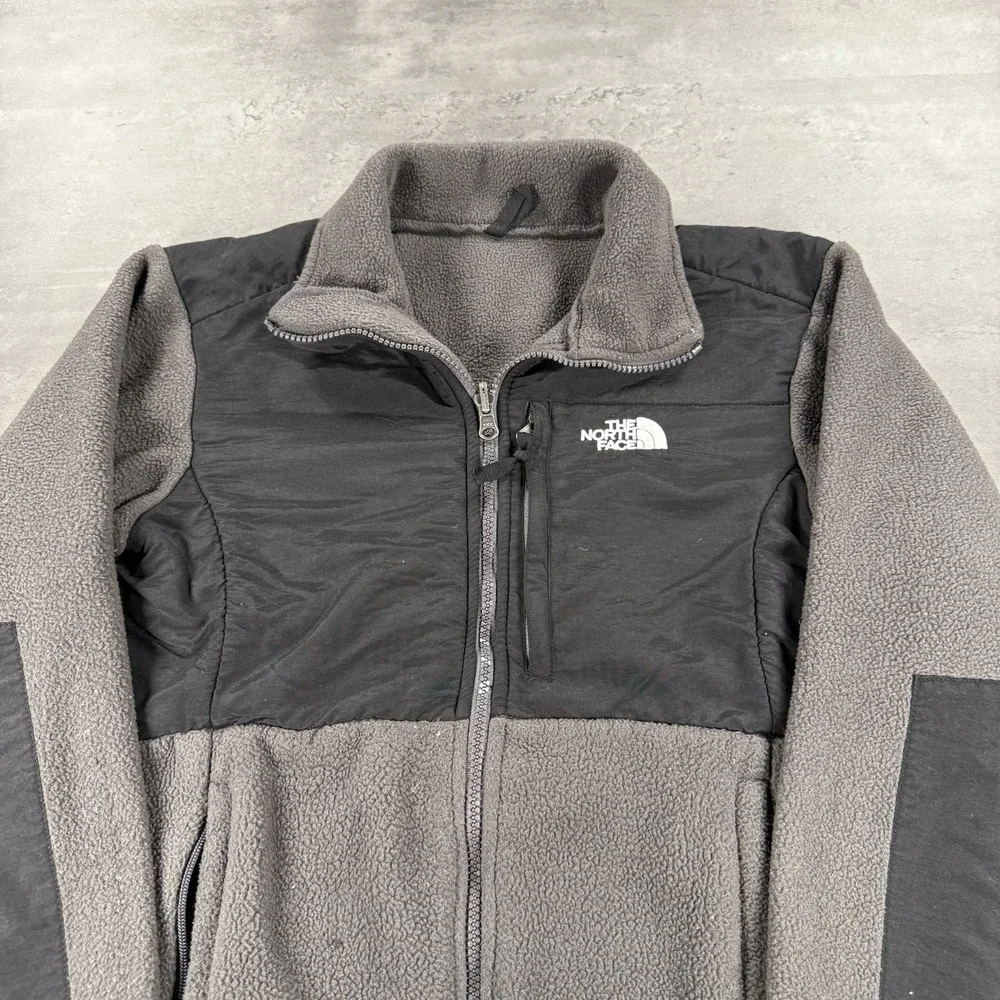 The North Face Jacket Girls M Gray Fleece Outdoors Hiking‎ Denali Camping Youth